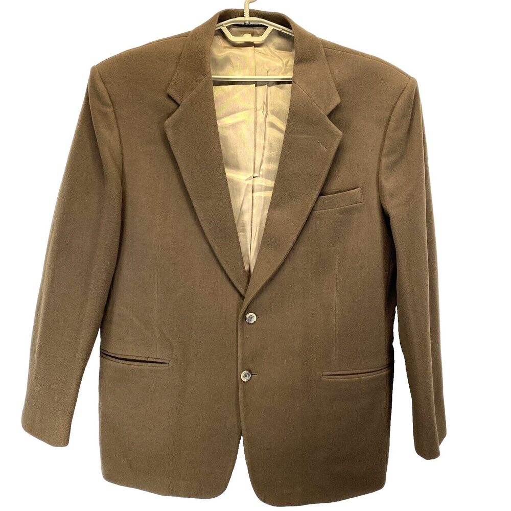 Alfani Mens Sport Coat Size 46L Two Button Casual Jacket Wool Cashmere Blend USA